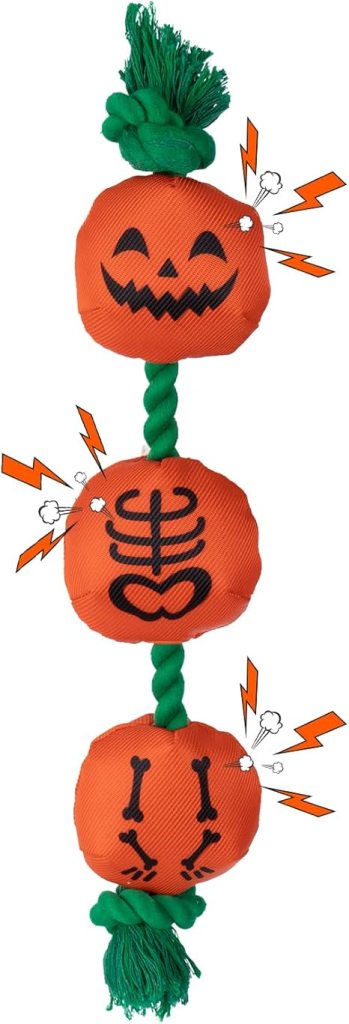 HGB Halloween Pumpkin Rope Dog Toy, Spooky Halloween Dog Toys