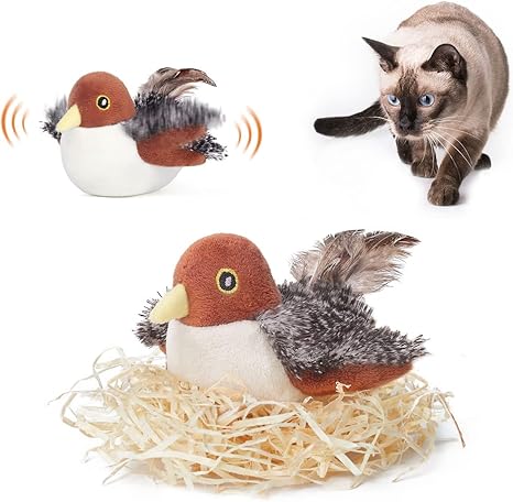 Potaroma Cat Toys Rechargeable Flapping Bird Sparrow, Best Cat Toys for Indoor Cats