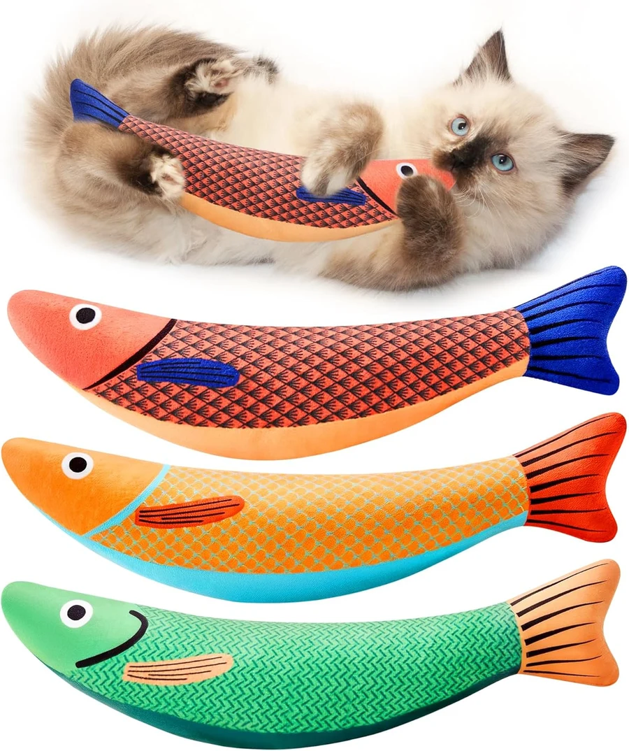 Potaroma Cat Toys Saury Fish 3 Pack, best cat toys for indoor cats