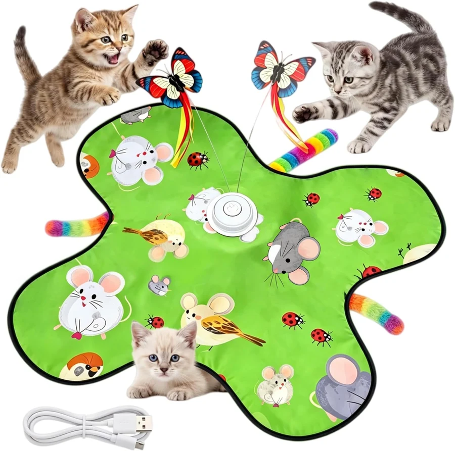 VEHICAR 3-in-1 rechargeable interactive cat toy for indoor cats