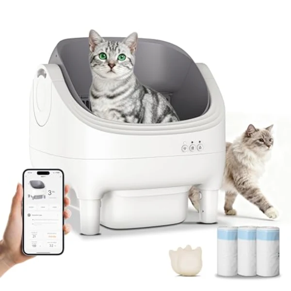 Himix open top automatic self-cleaning cat litter box with app control