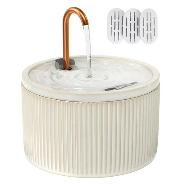 MISFANS ceramic cat water fountain with copper spout, the best cat water fountain overall