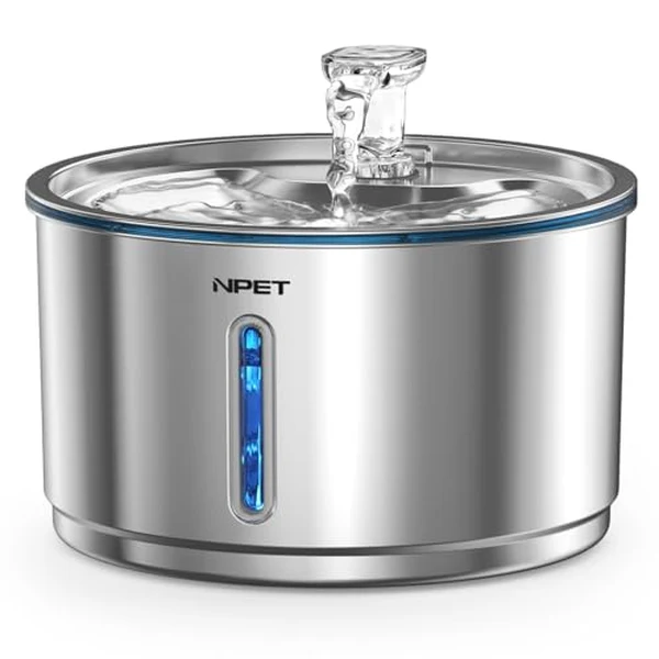 NPET WF210Plus stainless steel cat water fountain, the best budget cat water fountain