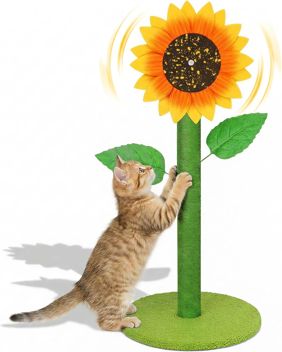 MOYMO Sunflower 38 Inch Tall Cat Scratching Post