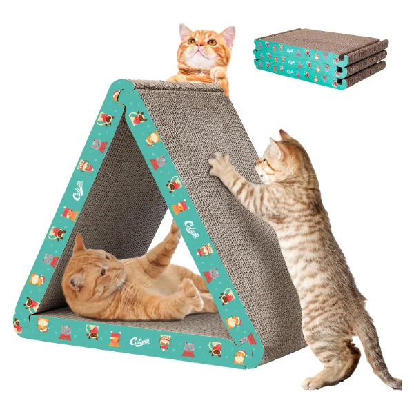 CATISM foldable triangle cardboard cat scratcher