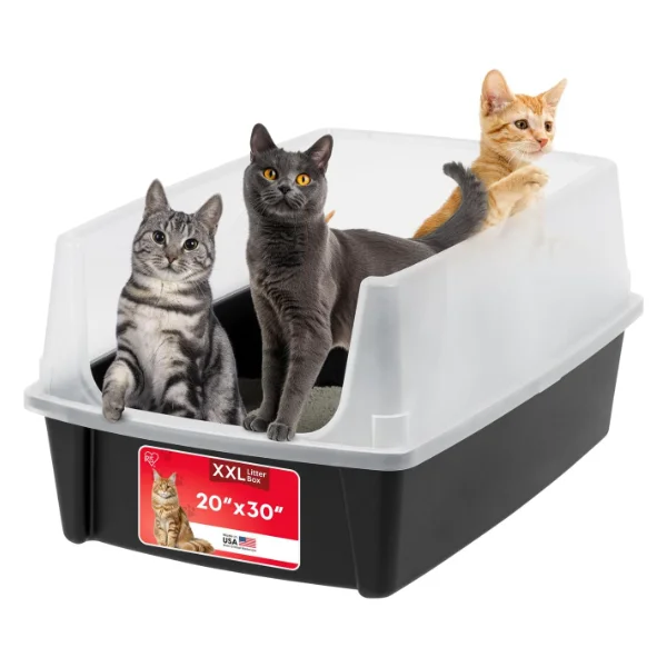 IRIS USA XX-Large High Sided Cat Litter Box with Scatter Shield