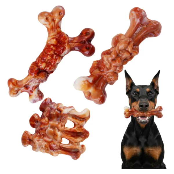 PETKN 3 pack bacon nylon dog chew bones