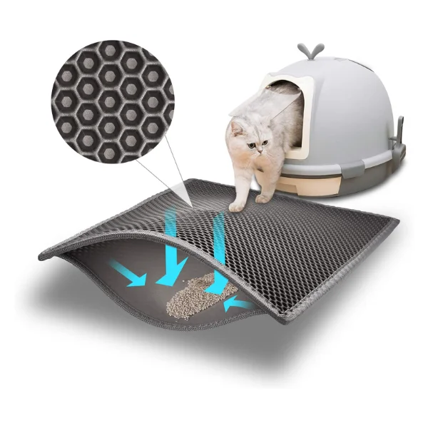 Pieviev Double-Layer Waterproof Cat Litter Mat